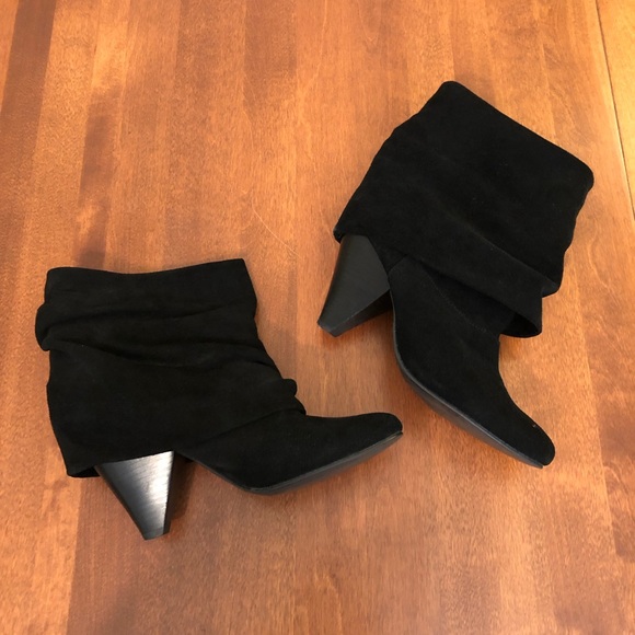 Steve Madden Shoes - STEVE MADDEN | Black slouch fall winter ankle triangle heeled boot